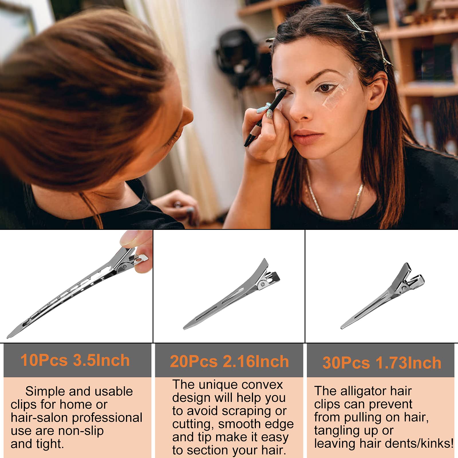 HiJeaton nickel-plated clips with smooth edges to minimize snagging.
