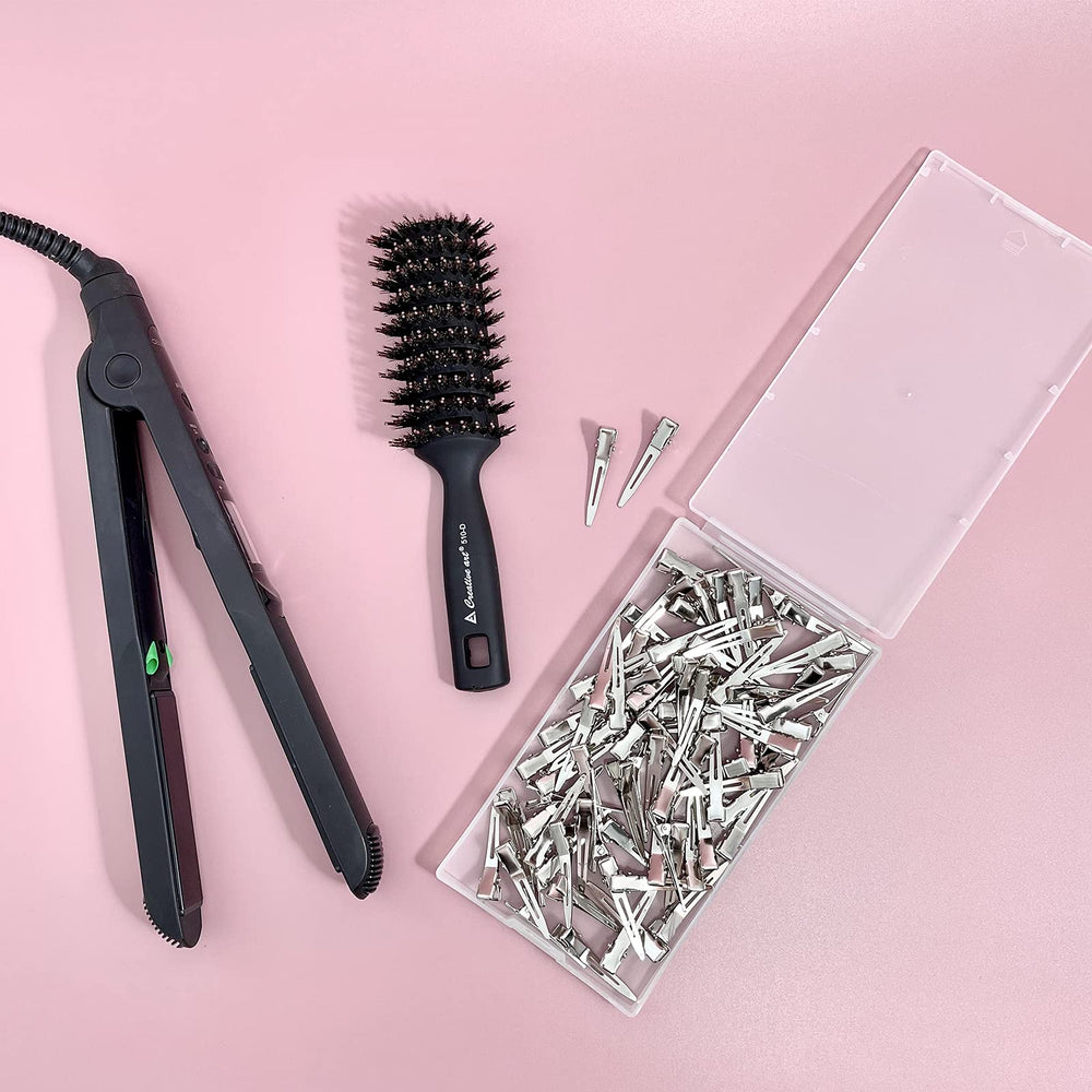 HiJeaton silver metal clip with smooth edge reduces snags during styling
