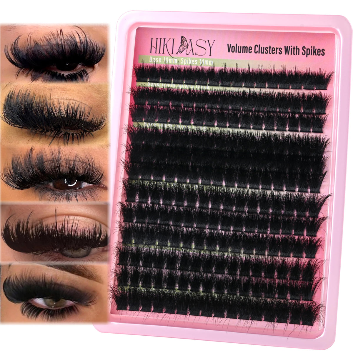 HK HIKLASY Thick Lash Clusters with spikes for dramatic volume.