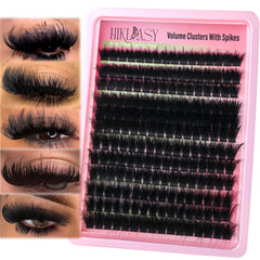 HK HIKLASY Thick Lash Clusters with spikes for dramatic volume.