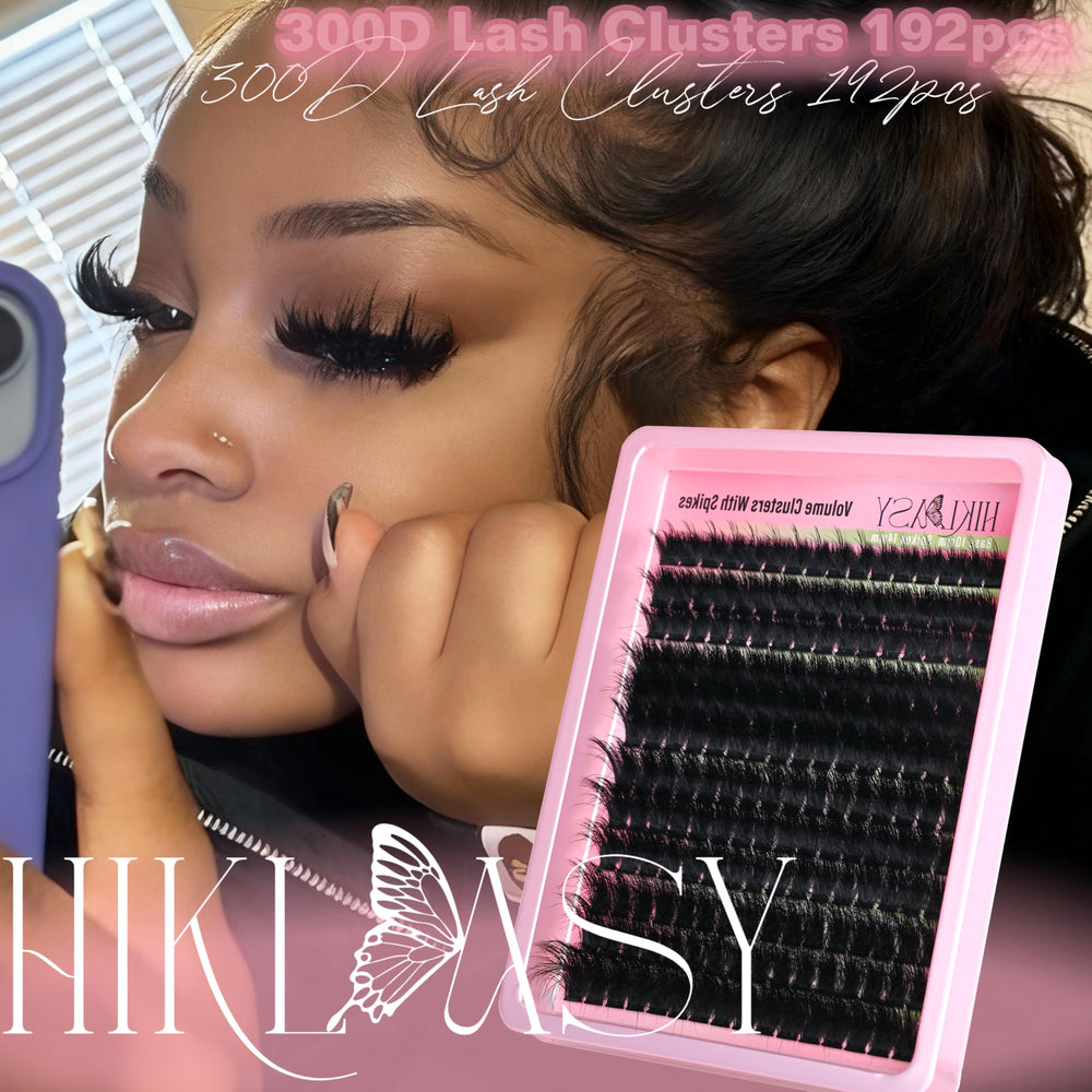 HK HIKLASY unboxing shows premium lash clusters and sturdy packaging.