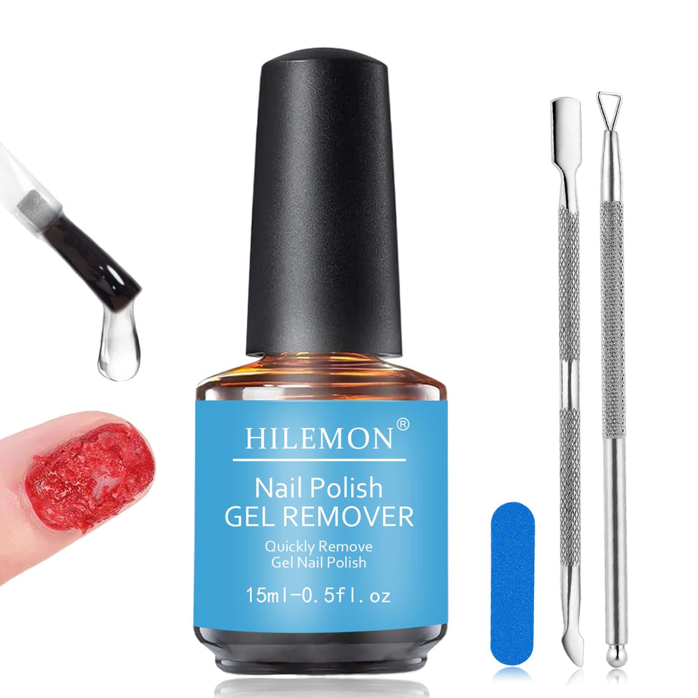 HiLemon quitador gel esmalte, bote de 15 ml para uso rápido en casa.