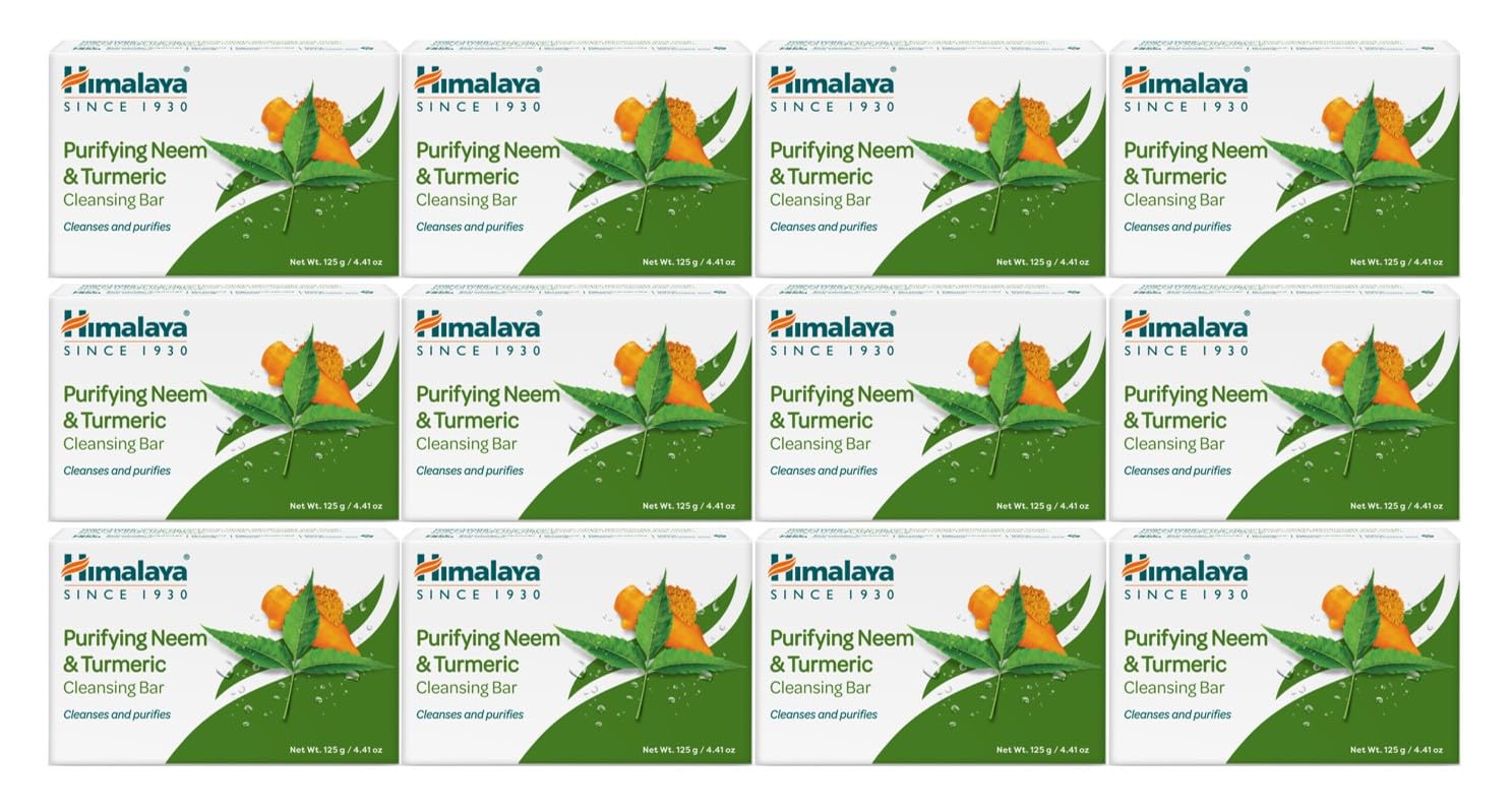 Himalaya Neem Turmeric Cleansing Bar packaging for daily cleansing.
