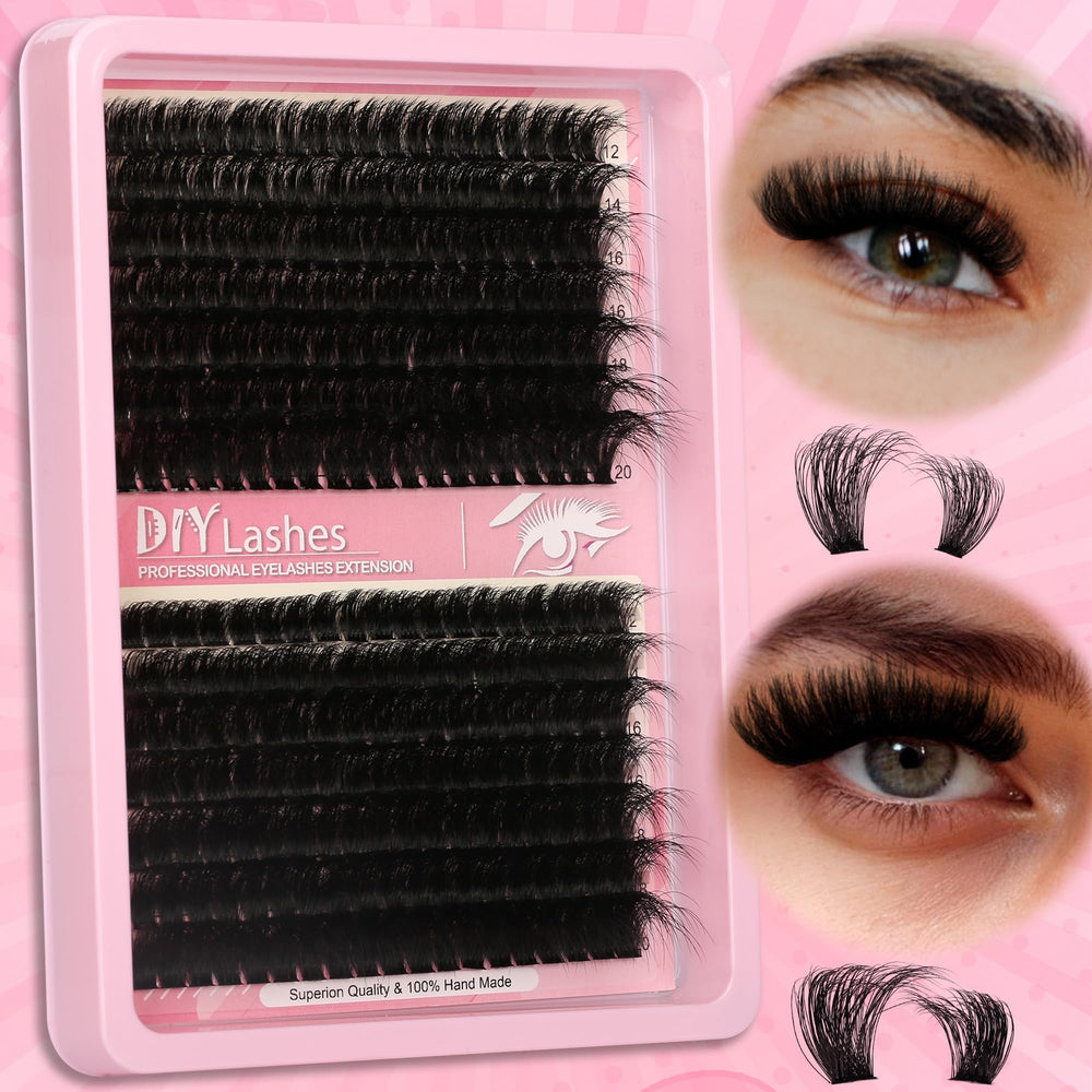 Himirell lash clusters 12-20mm D curl wispy for easy at-home extensions