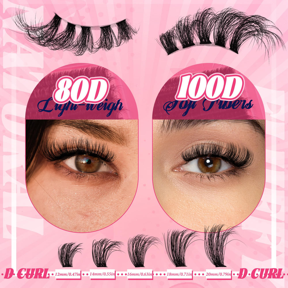 Himirell natural-look hypoallergenic lash clusters for sensitive eyes