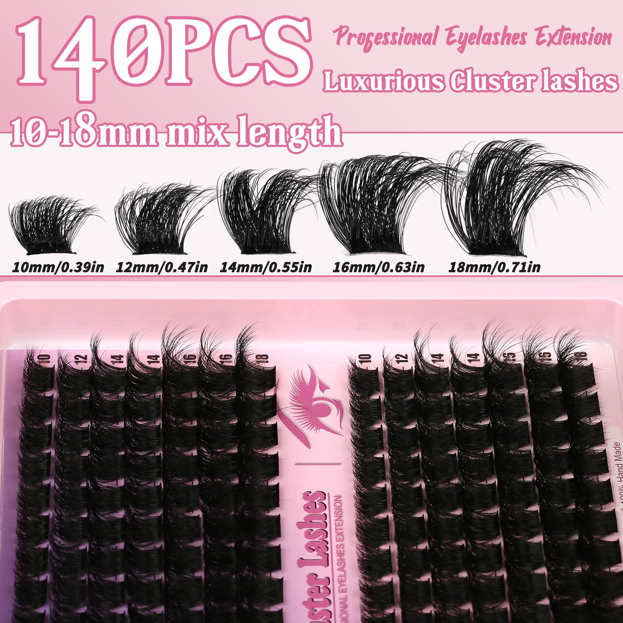 Himirell segmented eyelashes during application for quick enhancement