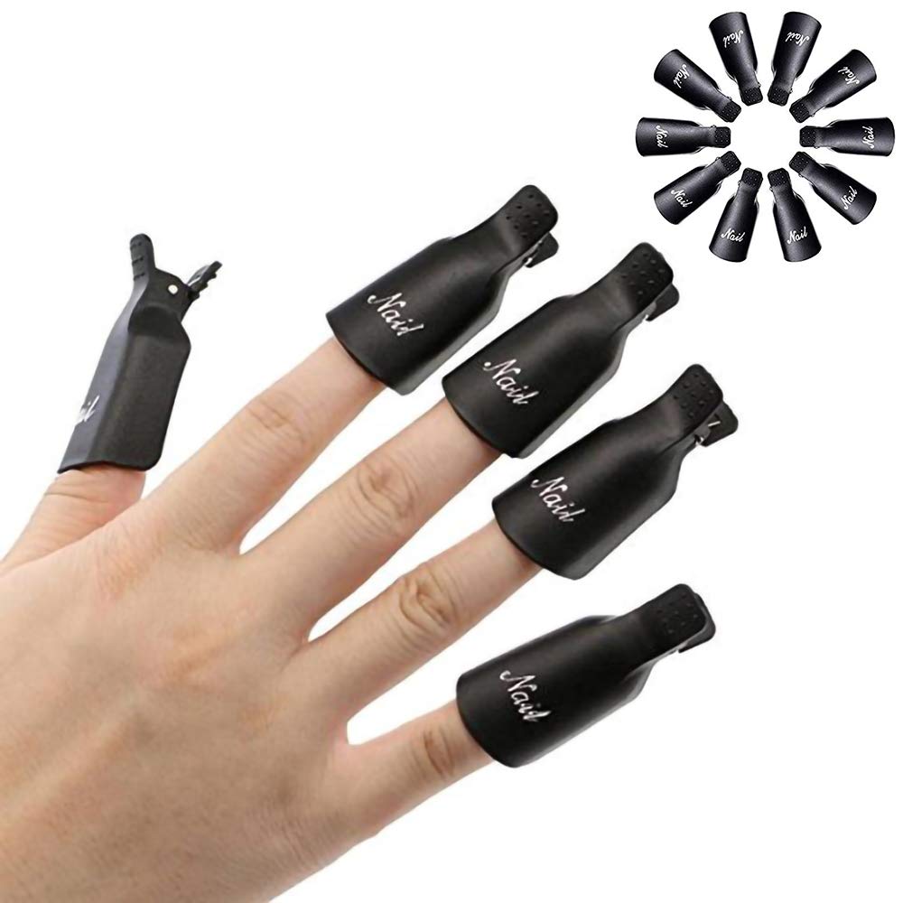 HiMo 10pc cap clip set securely holds polish for quick color changes.