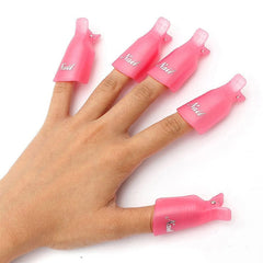 HiMo pink nail art soak-off cap clip for quick removal and reuse