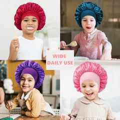Gorro de seda Himoswis para niños color lila, diseño ancho y cómodo evita marcas