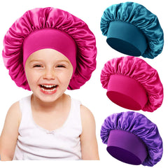 Gorro de seda Himoswis para niñas color rosa, mantiene el peinado durante la noche