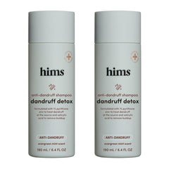 Hims & Hers Dandruff Detox Shampoo bottle front with mint scent for refreshed scalp