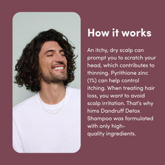 Pour action of Dandruff Detox Shampoo forming smooth lather