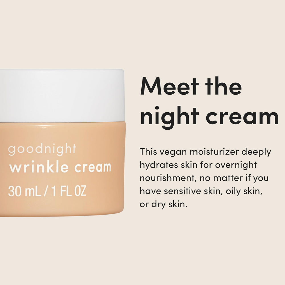 hims Goodnight Wrinkle Cream, textura crema suave que se absorbe rápido para piel cómoda