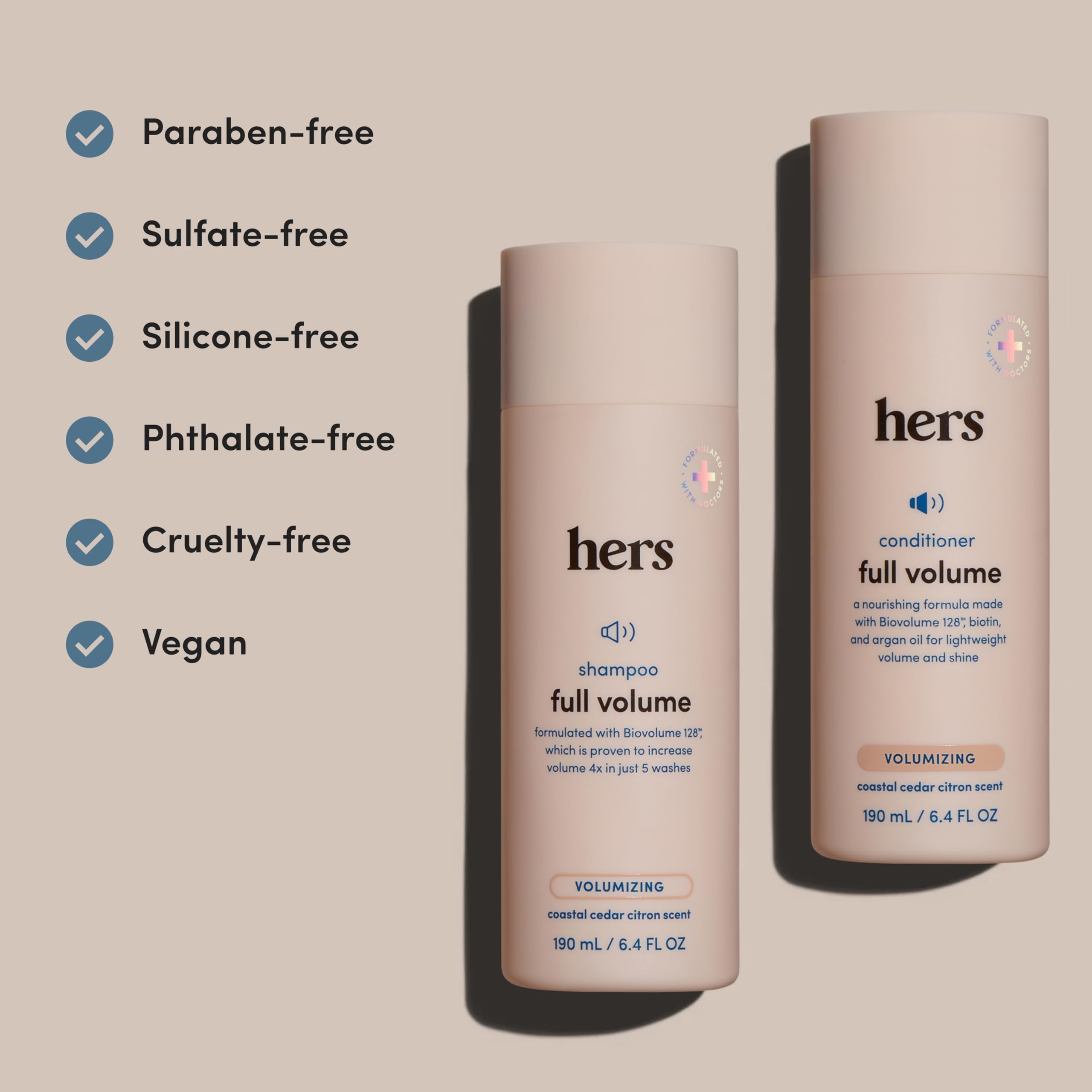Hims and Hers Coastal Cedar Citron bottle highlights refreshing aroma while applying.