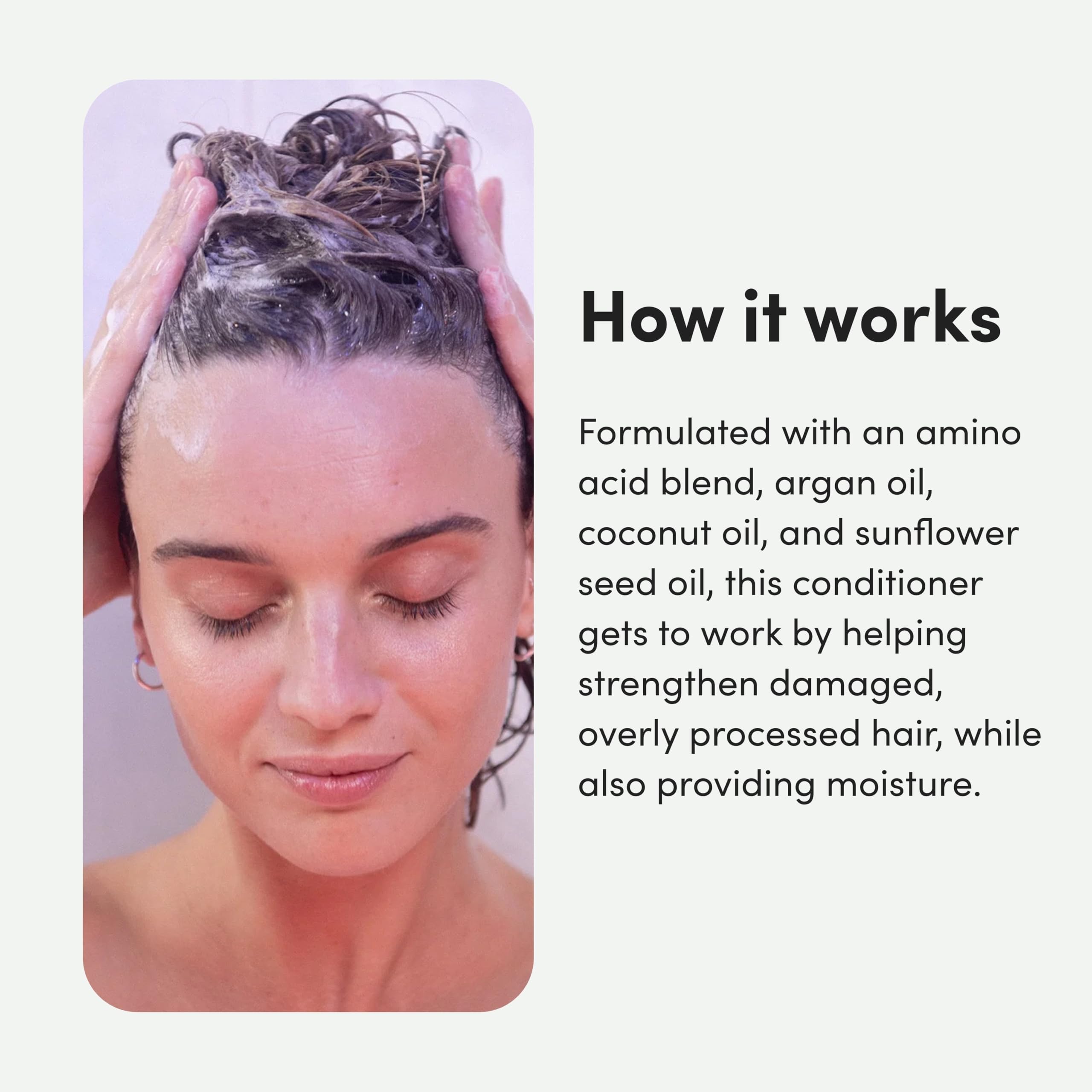 Hims & Hers conditioner amino acid blend highlighting smoothing and strength