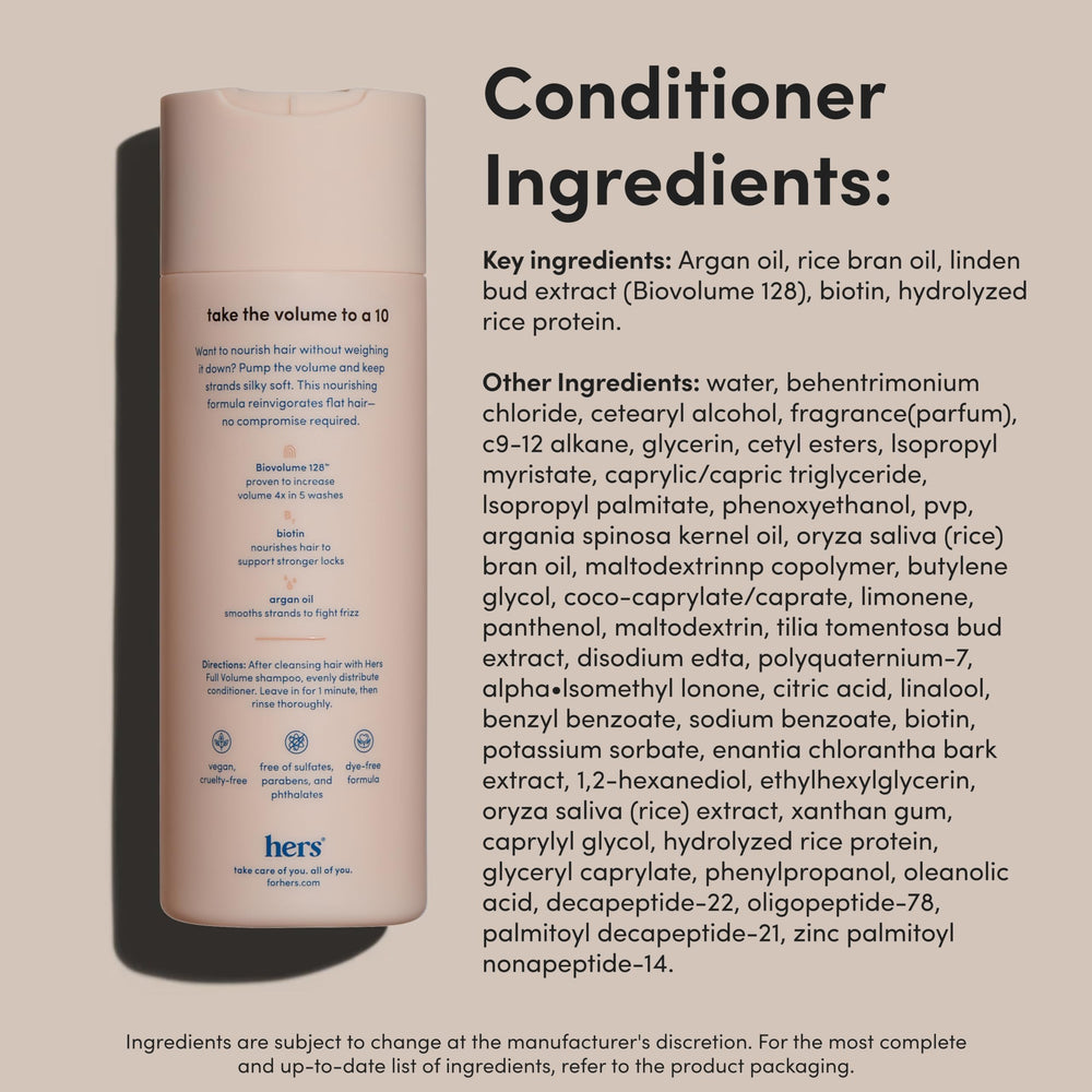 Hims and Hers conditioner application across mid-lengths and ends for detangling.
