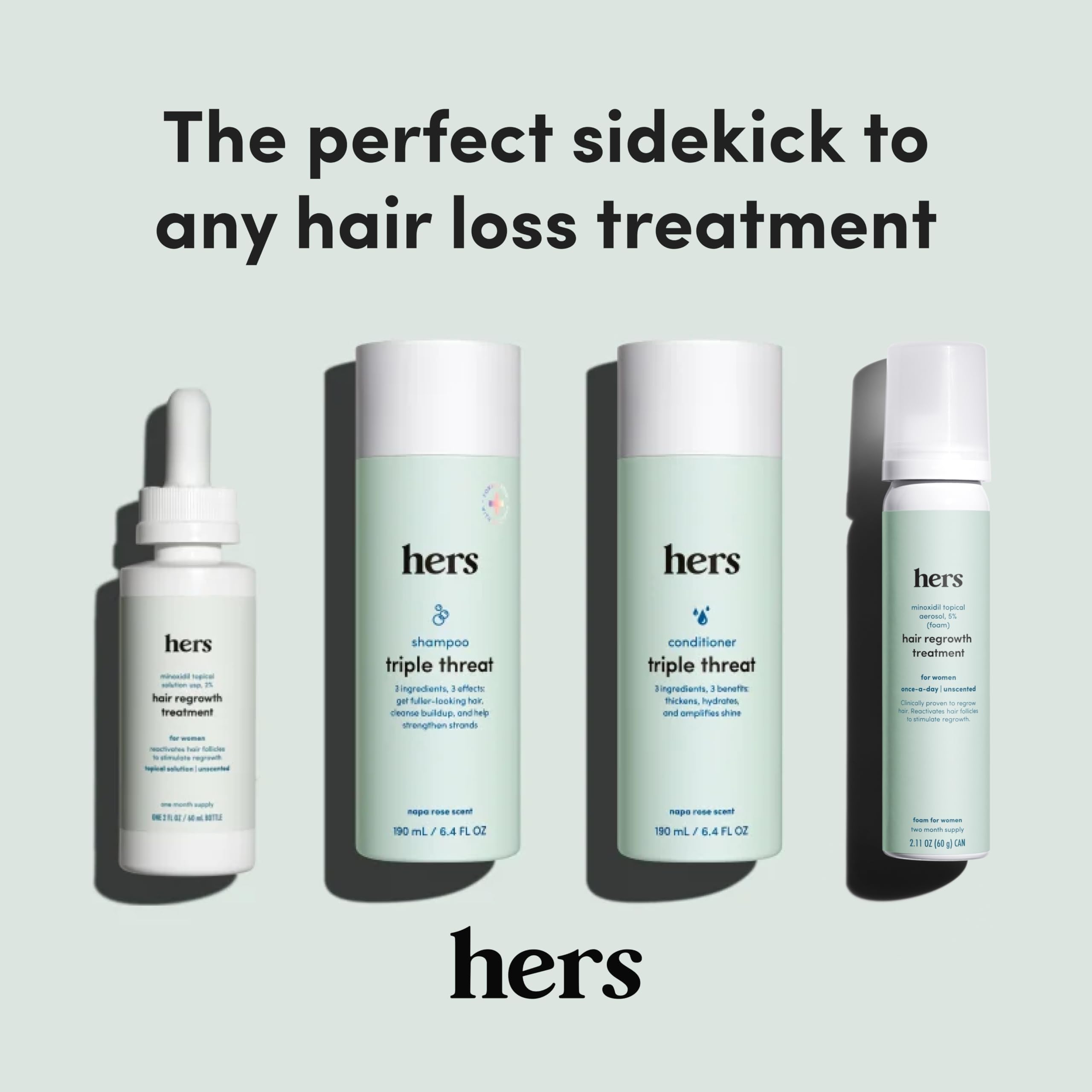 Hims & Hers conditioner applied in shower to mid-lengths