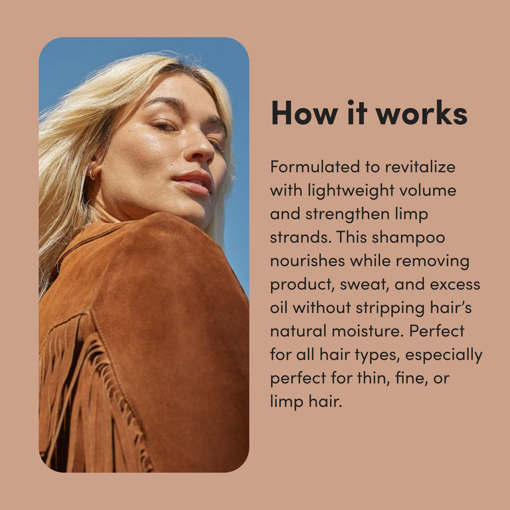 Roots lifted by the formula for a fuller-looking hairstyle.