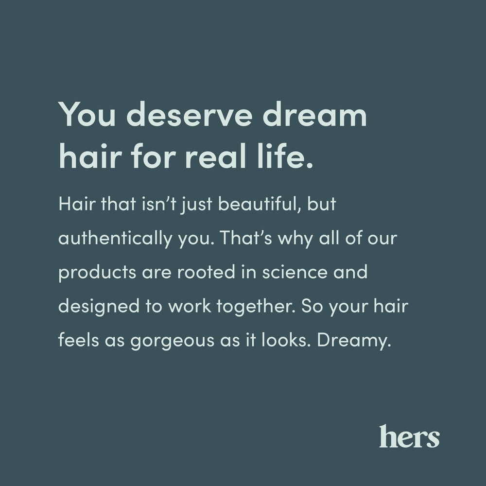 Hims & Hers hair regrowth foam daily-use routine setup with bottle and cap.