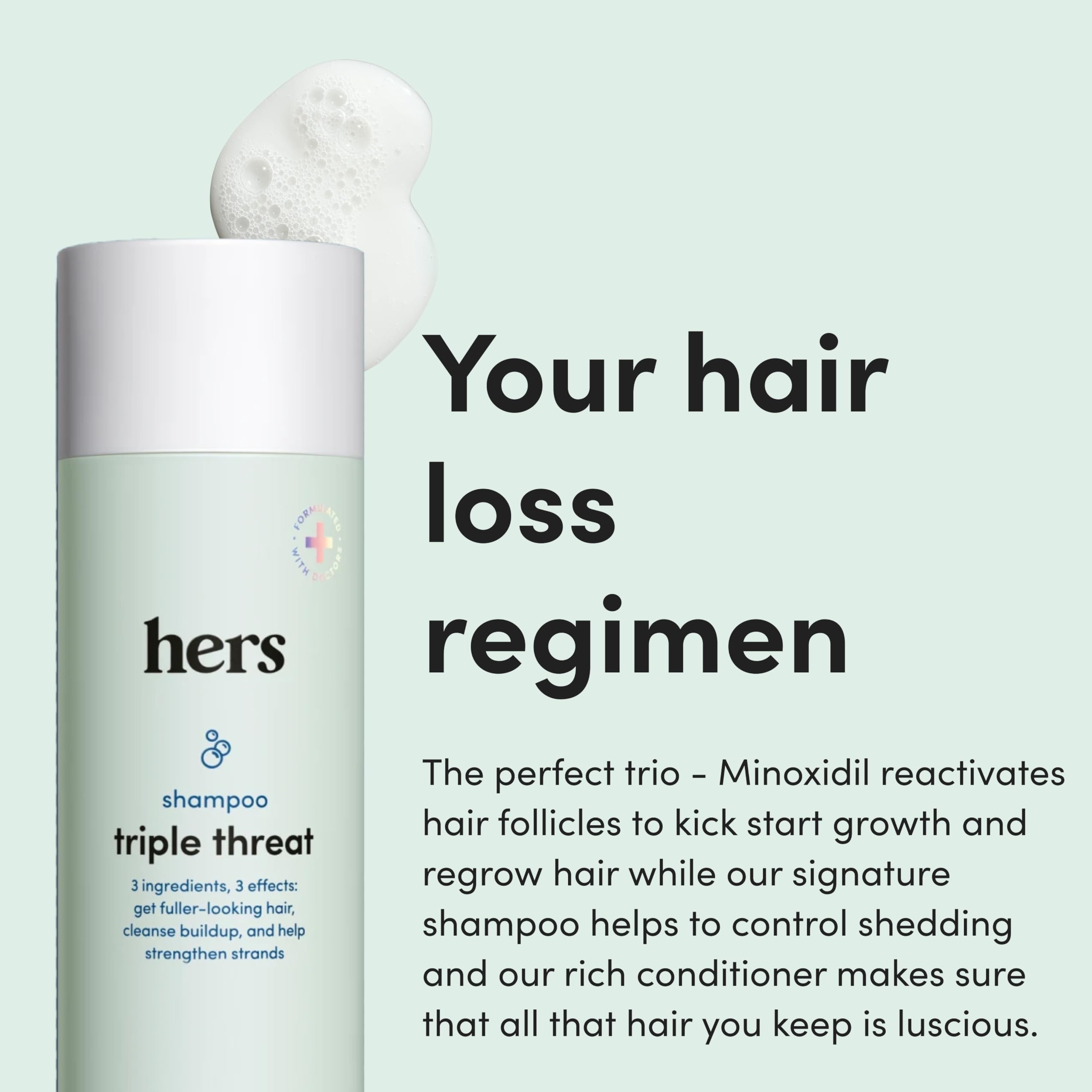 Hims & Hers triple-threat conditioner tube for deep hydration and detangling.