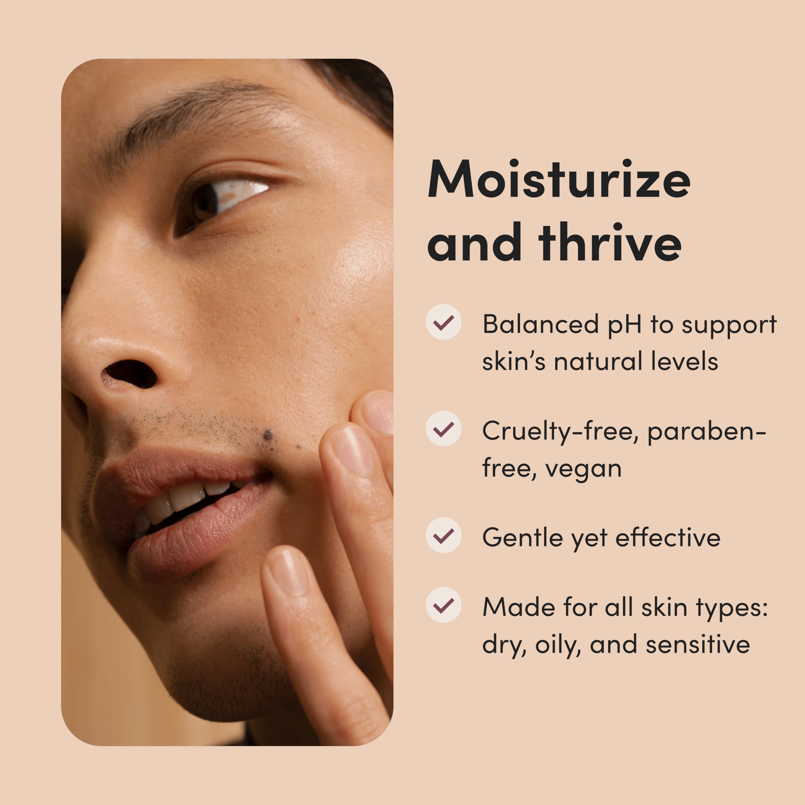Hims High Tide con esqualano aporta nutrición suave durante la limpieza facial