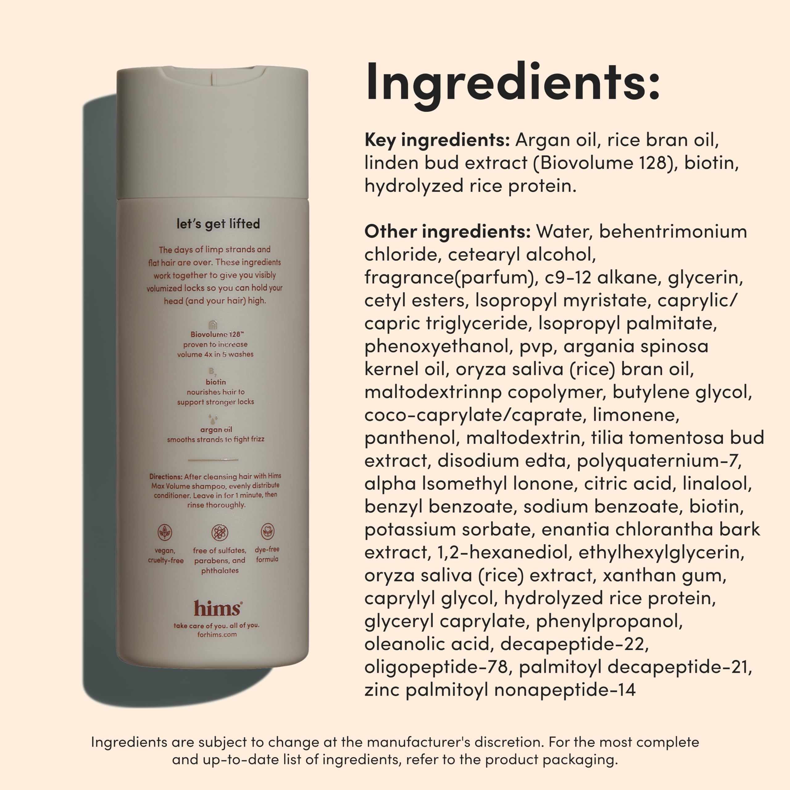 Citrus Spice scent noted on the conditioner label