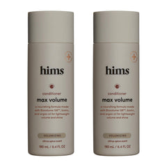 Hims Max Volume Conditioner bottle pouring for lightweight hydration and root lift