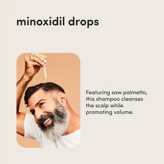 Hims Minoxidil serum bottle ready for targeted scalp application.