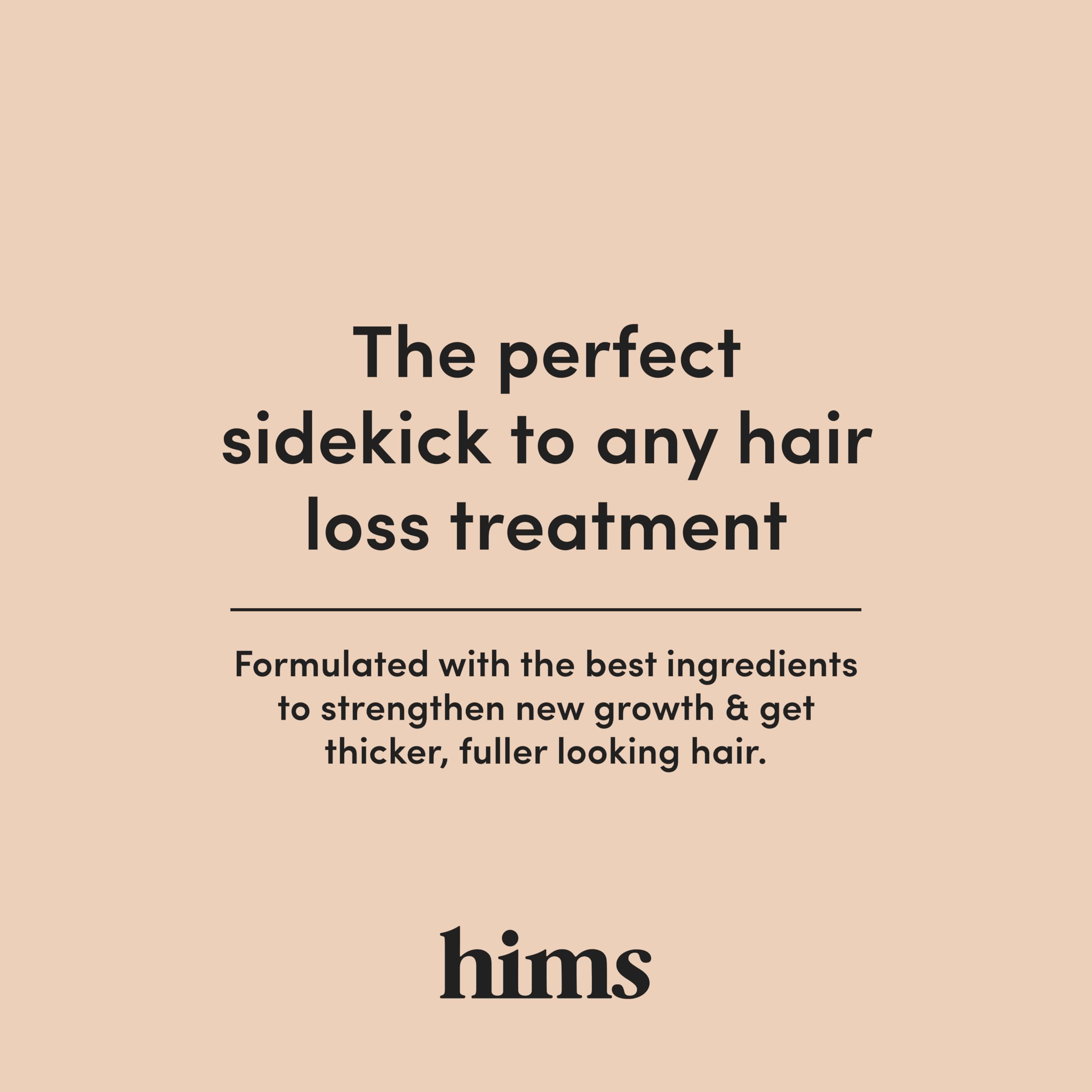 Two-pack display of Hims Thick Fix Shampoo on shelf.