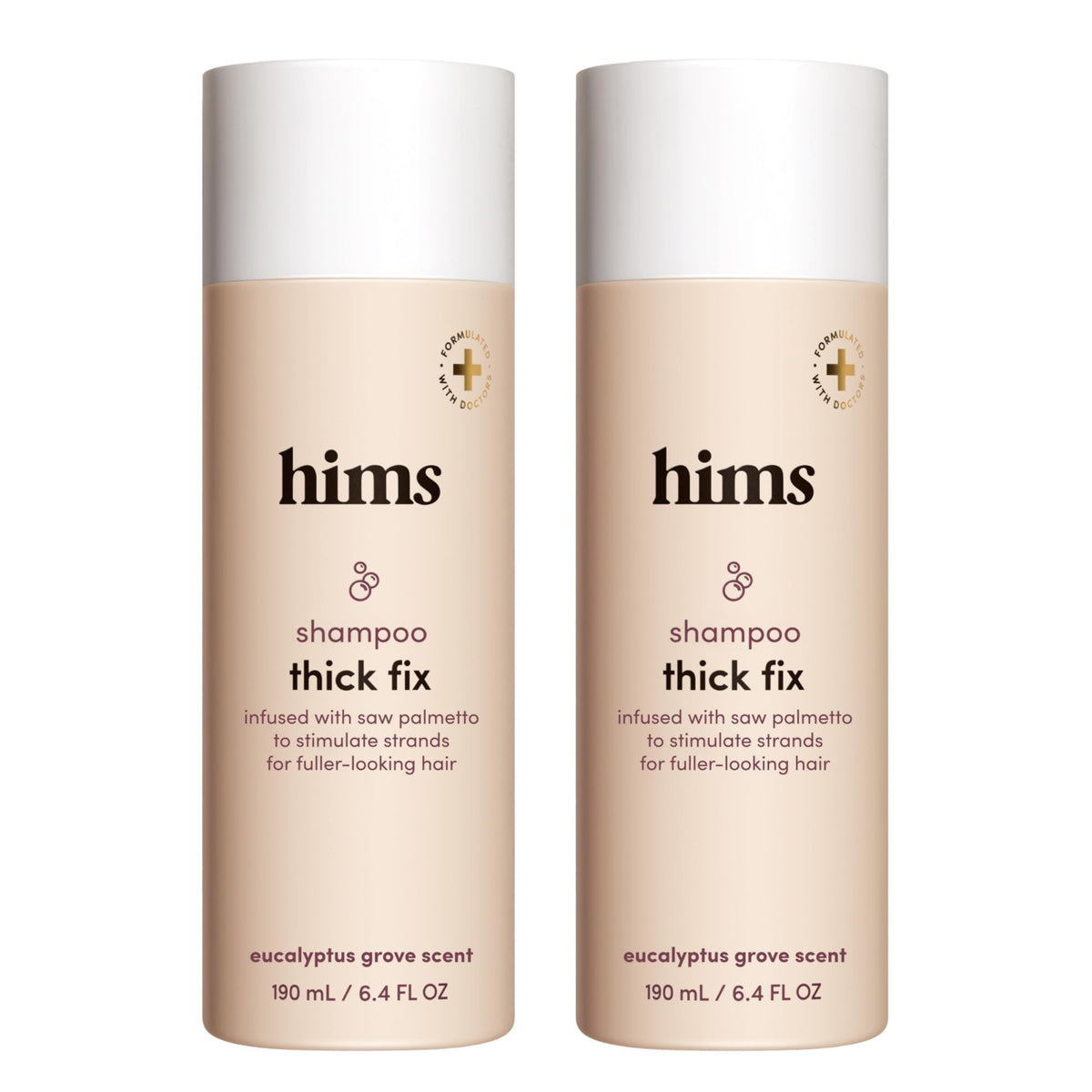 Hims Thick Fix Shampoo bottle front view for daily scalp cleansing.