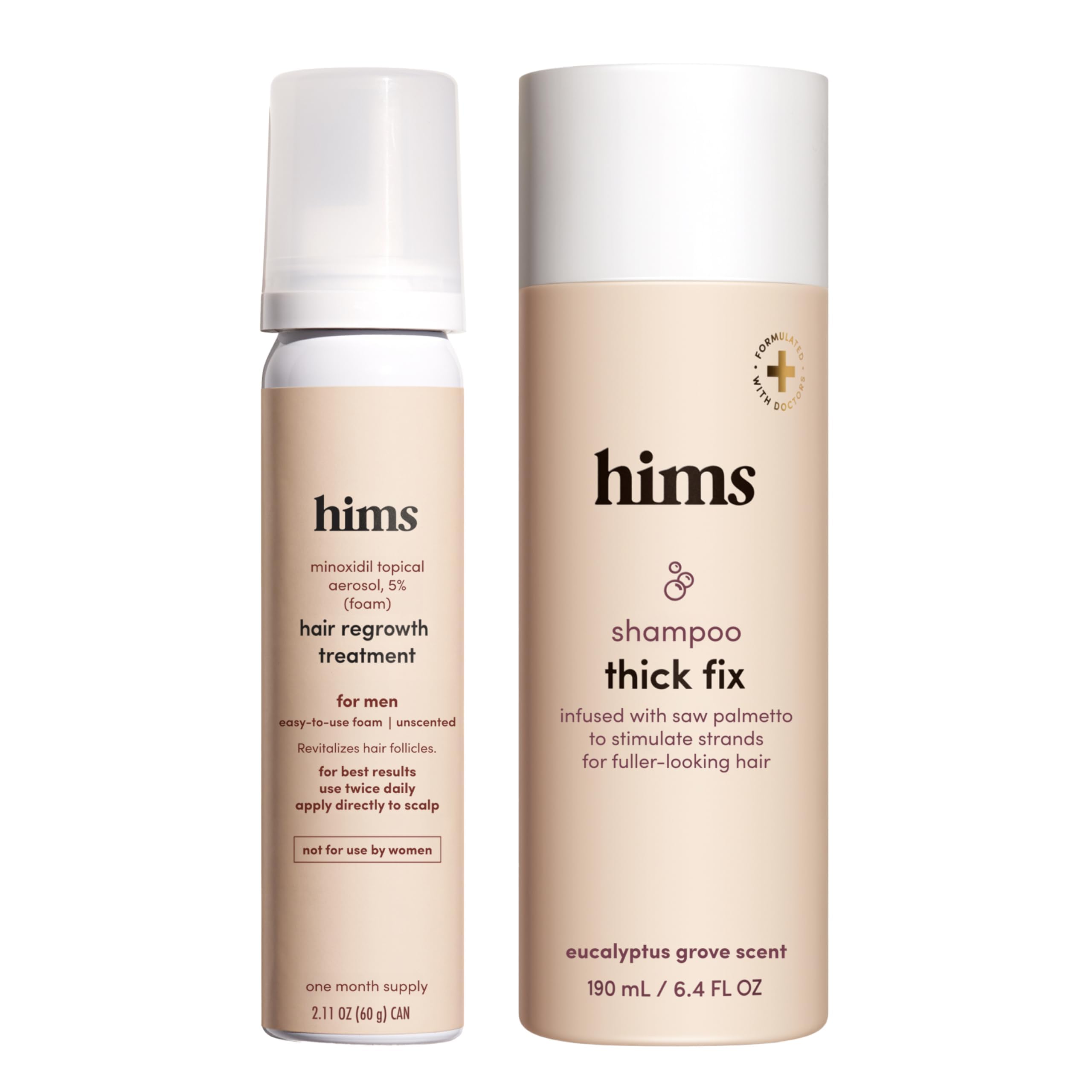 hims Thick Fix Shampoo bottle with vegan formula for fuller-looking hair