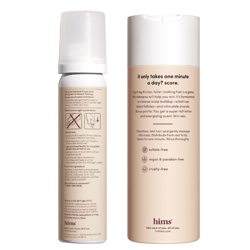 hims Thick Fix Shampoo lather closeup showing rich cleansing