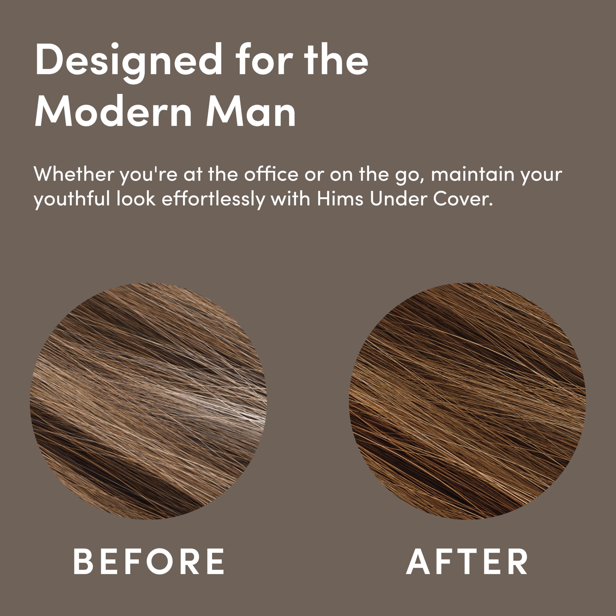 Hims Under Cover bottle-close shine image suggests hydrating formula delivering healthy-looking gloss.