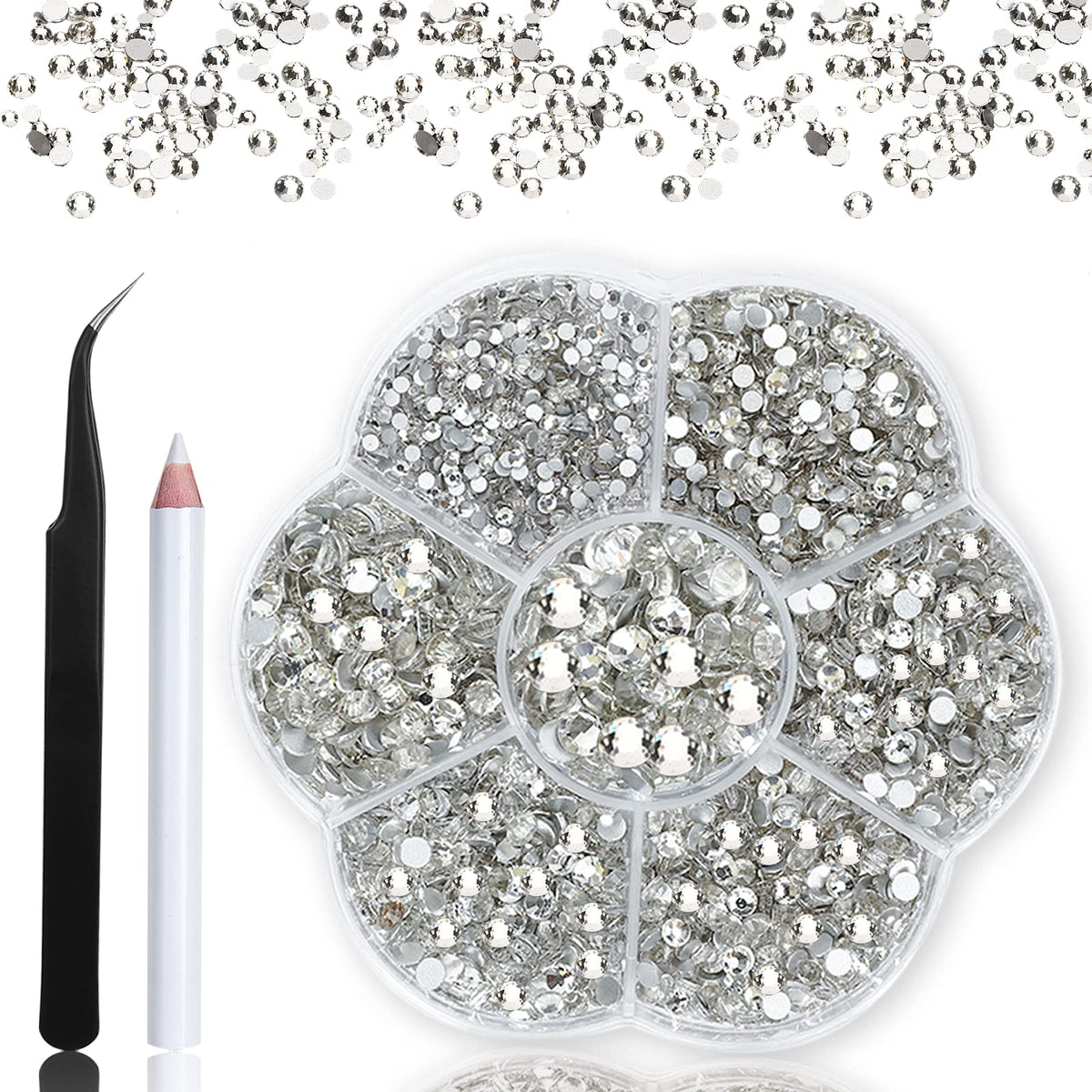HINABTRU set de piedras cristal uñas, brillo intenso para decorado de uñas.