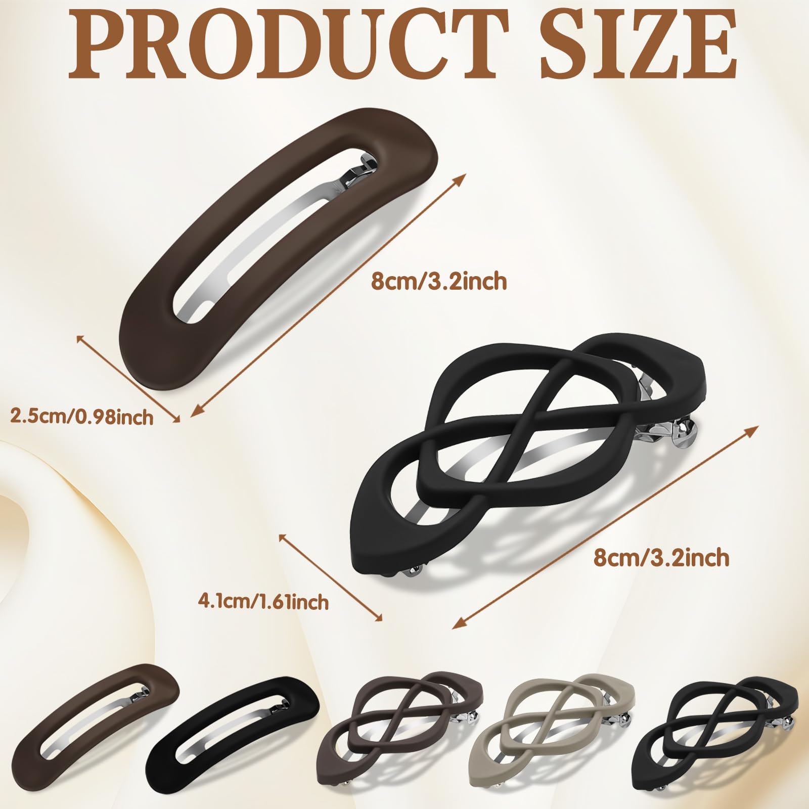 HINGTAI flat-barrette close-up highlights smooth plastic for irritation-free wear.