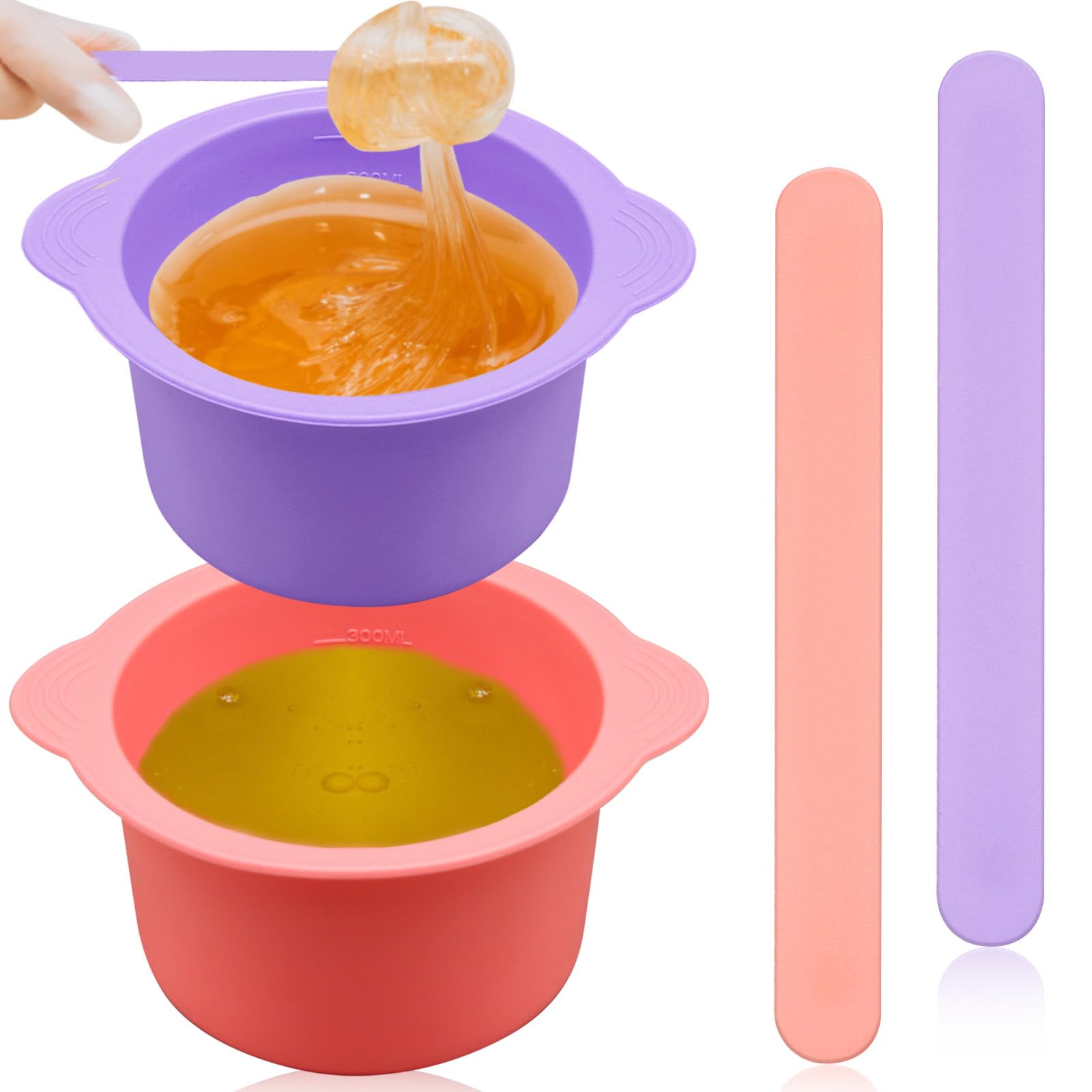 HINGTAI silicone wax warmer liner 2pcs purple-pink for easy melting and reuse.