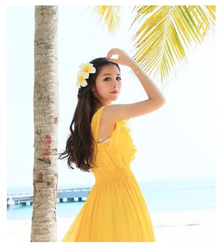HipGirl flor hawaiana blanca en clip elegante para uso diario.
