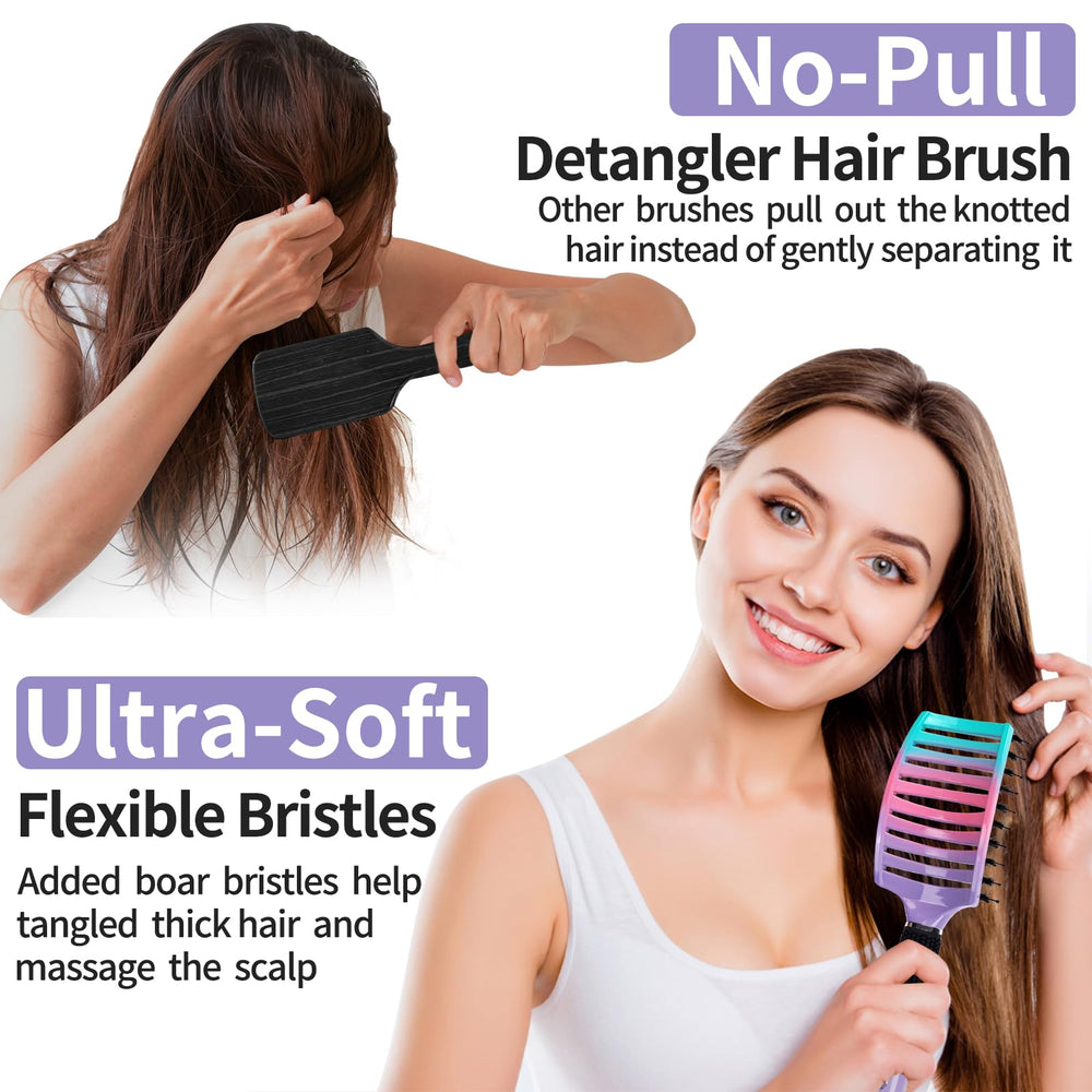 HIPPIH boar bristle detangler for smoother hair