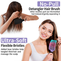 HIPPIH boar bristle detangler for smoother hair
