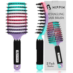 HIPPIH detangler brush 2-pack eases knots with a gentle glide