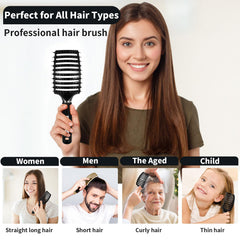 HIPPIH detangler brush for kids and men minimizes tugging during styling