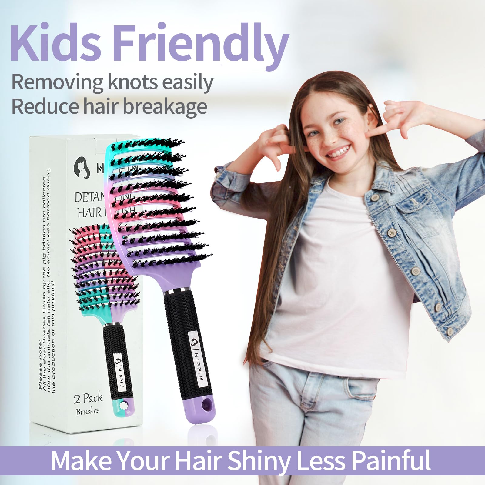 HIPPIH ergonomic hair brush design for comfortable daily use