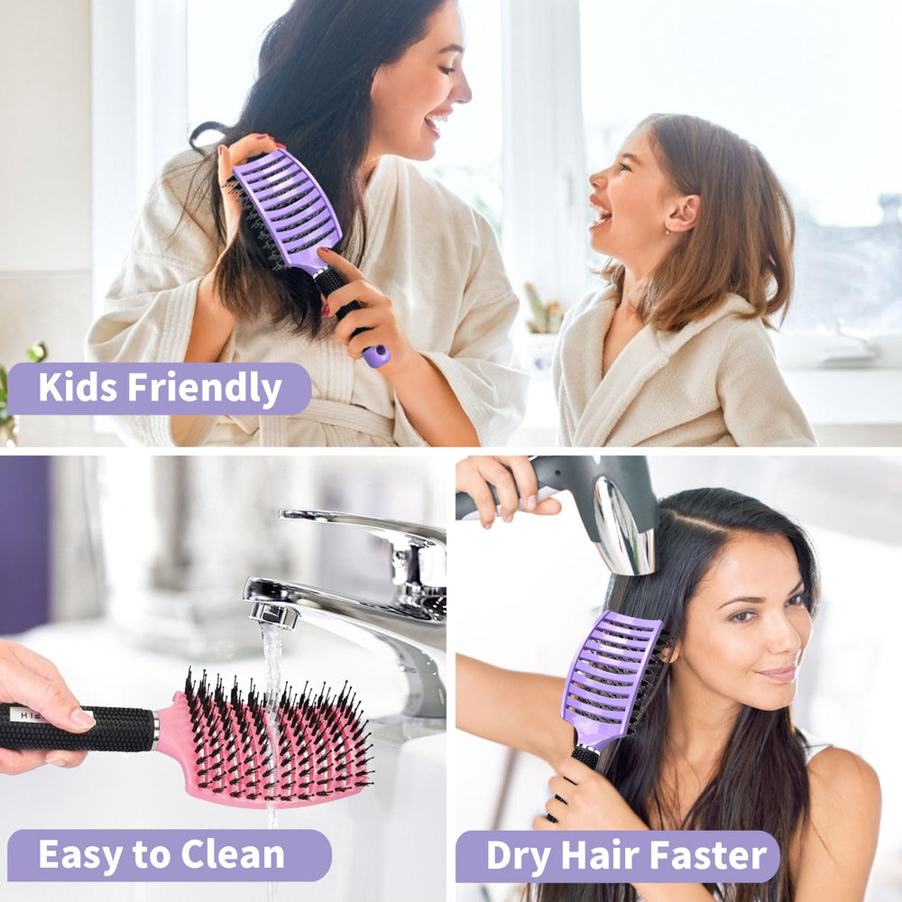 HIPPIH scalp massage action promotes gentle stimulation during brushing sessions.