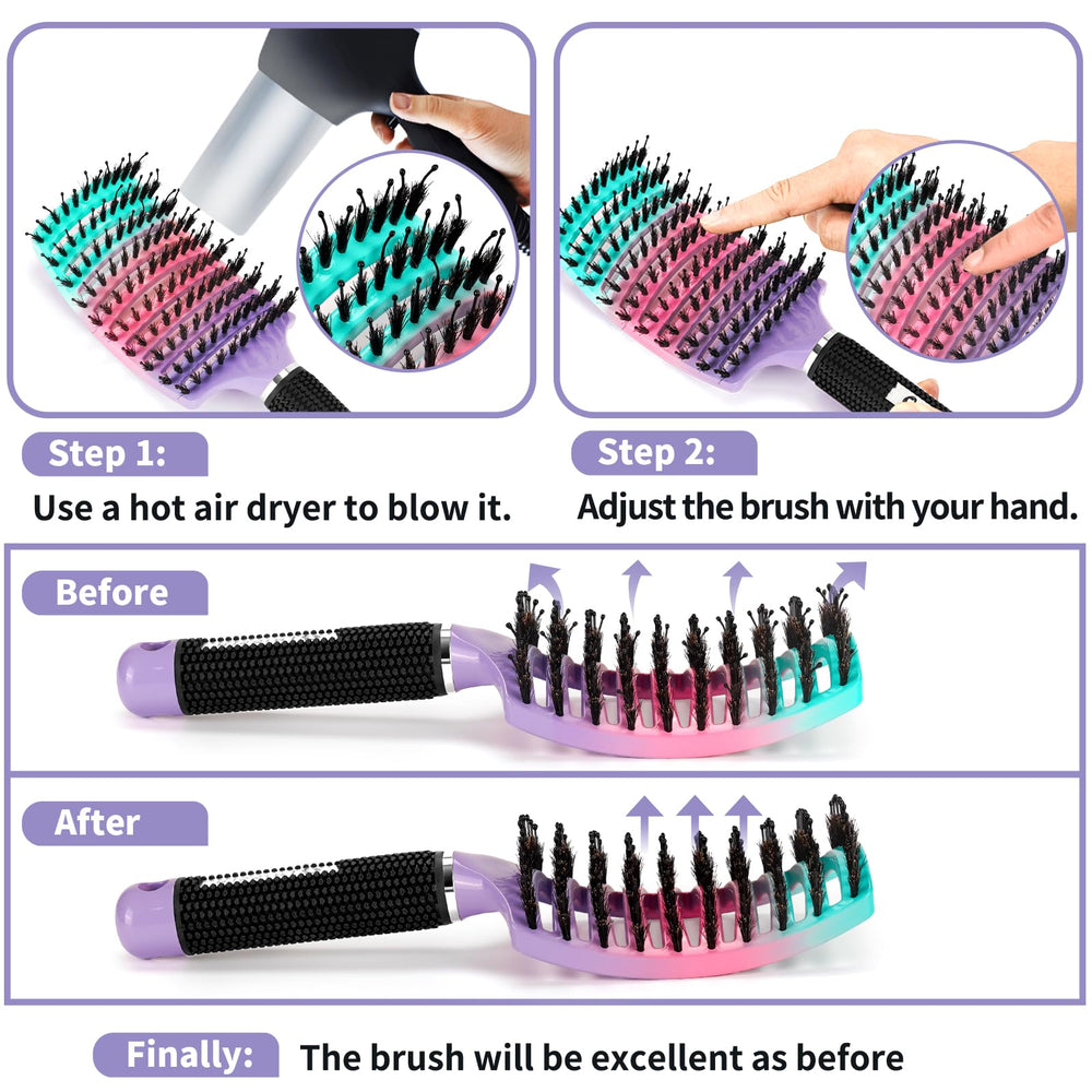 HIPPIH compact storage-friendly hairbrush keeps vanity tidy