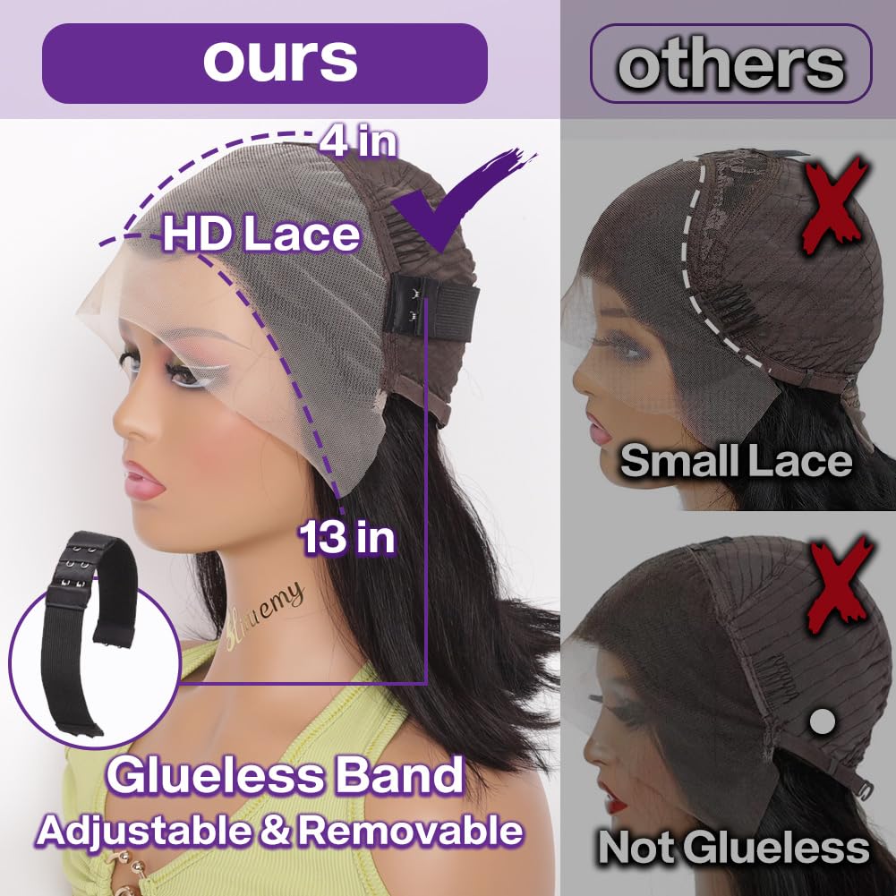 HIRIREMY hd transparent lace blends with skin tone for natural appearance.