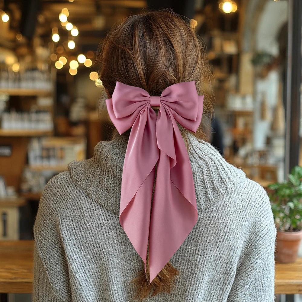 Hisial decorative satin bow with durable clip.