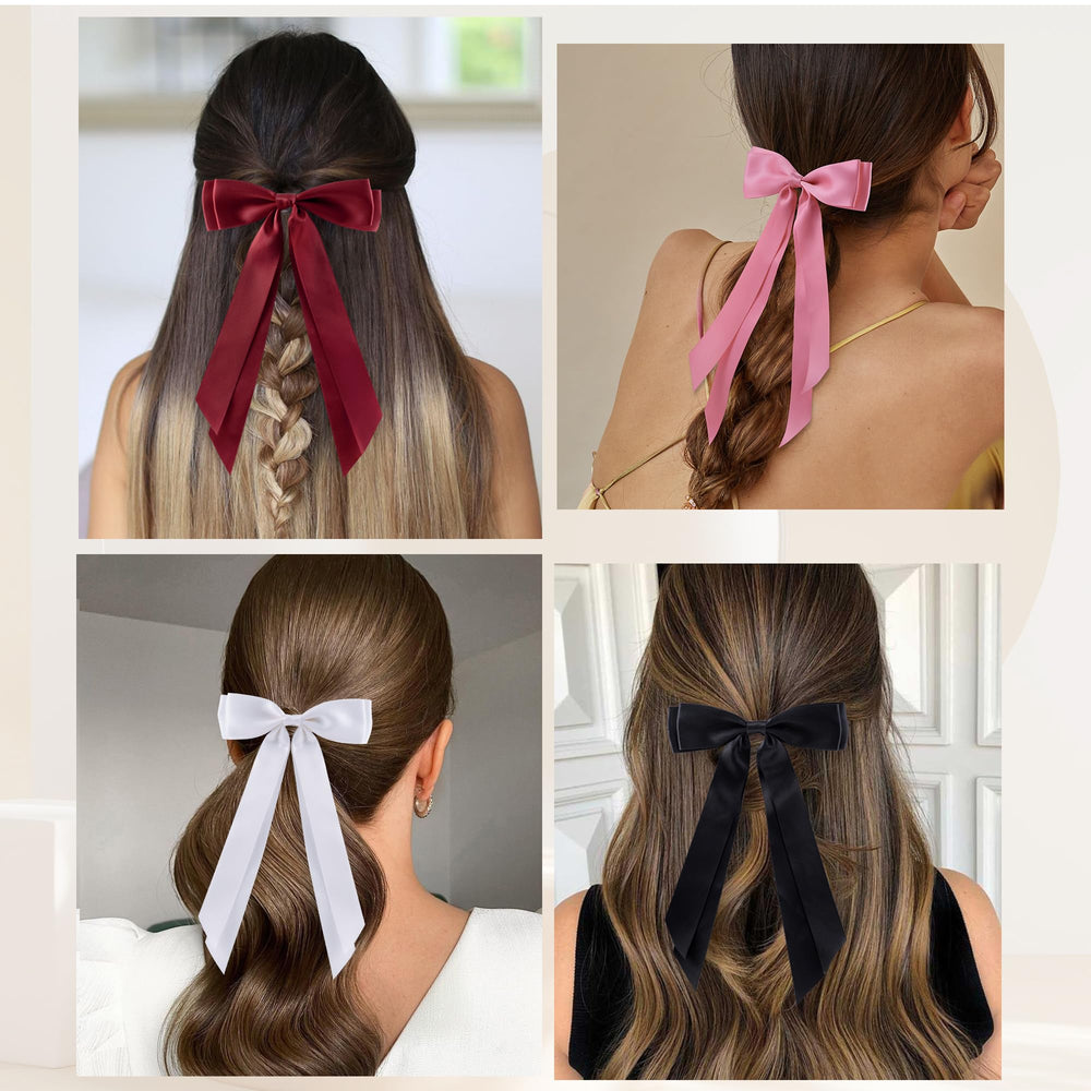 Hisial hair bows clip double-layer bow offers dimension and eye-catching detail.