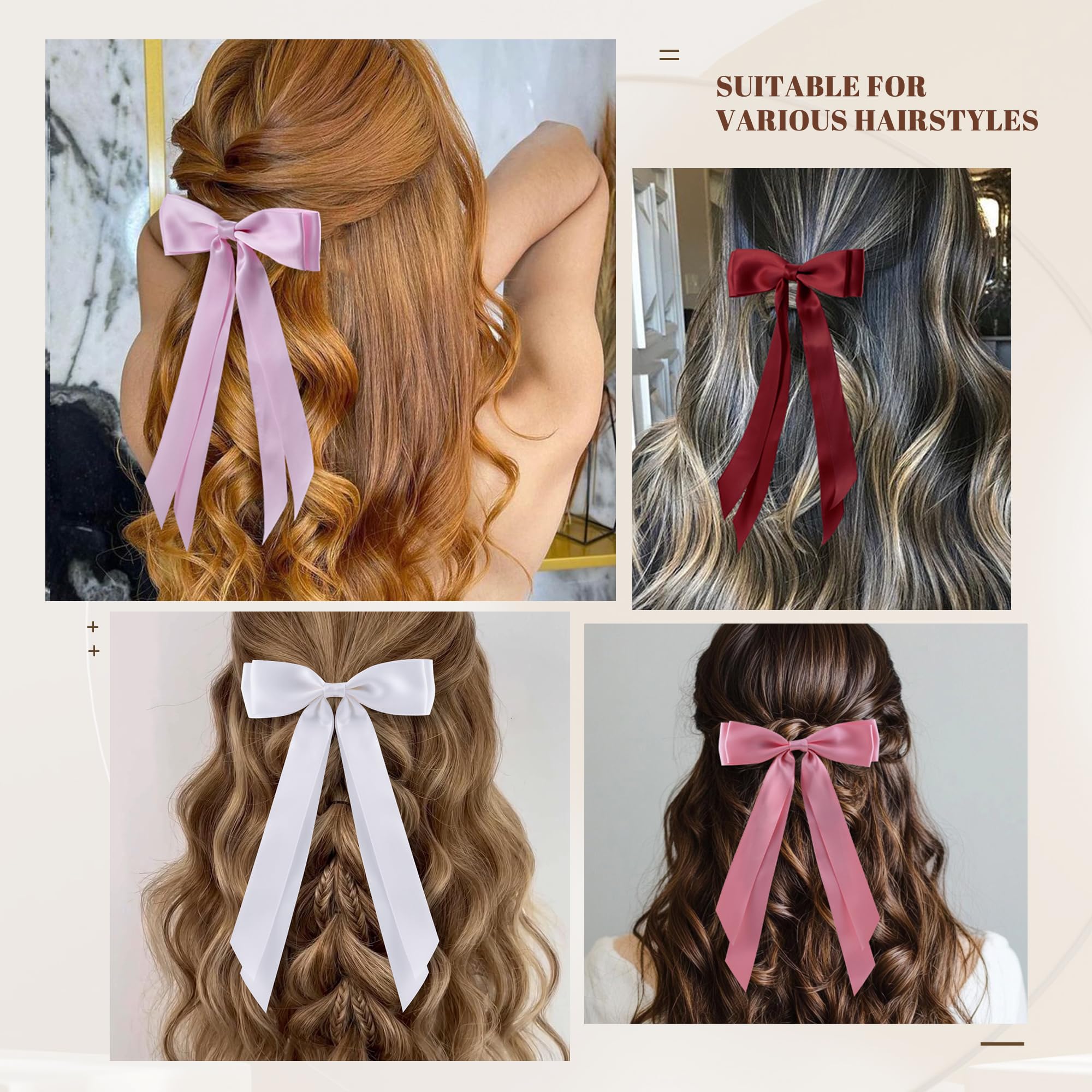 Hisial hair bows clip long-tail design adds graceful movement and flair.