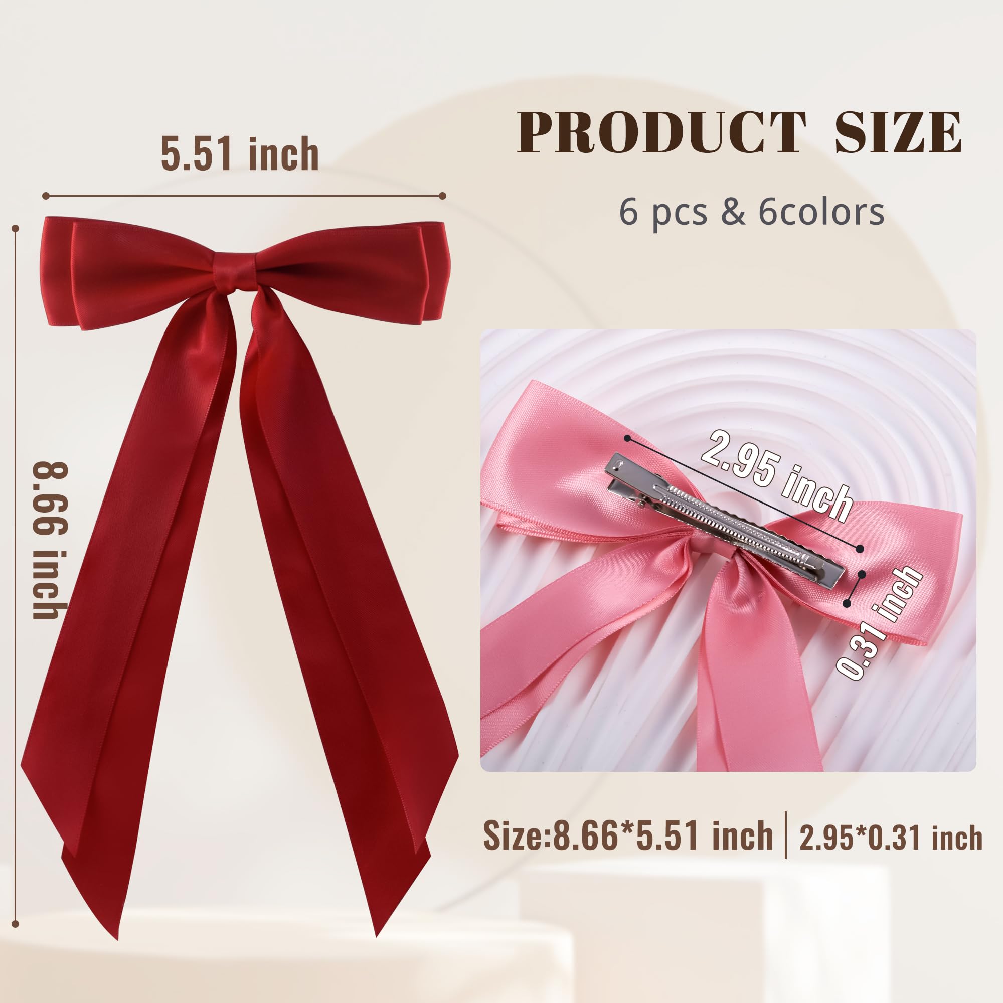Hisial hair bows clip white satin bow for elegant everyday looks and reliable hold.