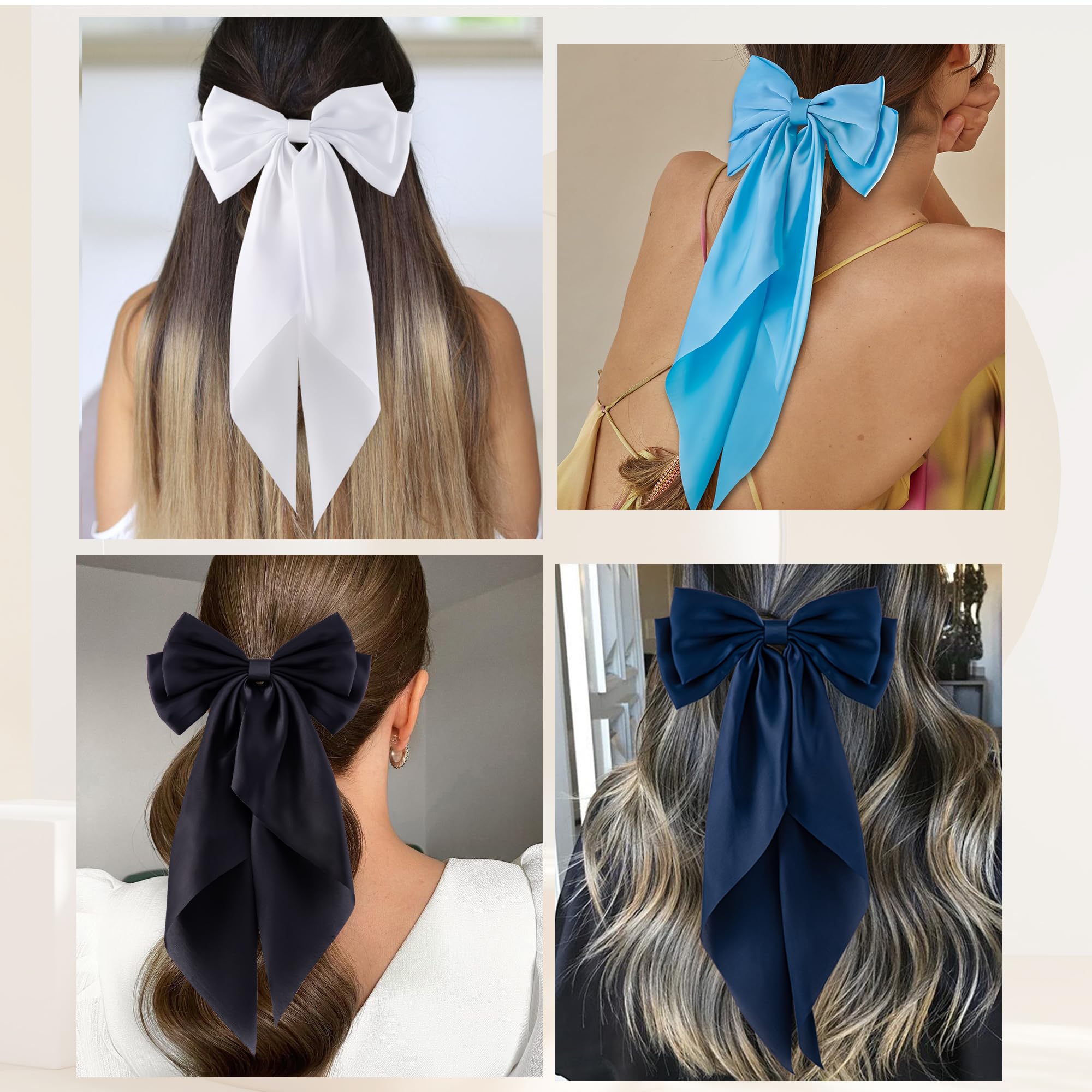 Hisial royal blue satin bow clip for bold outfits